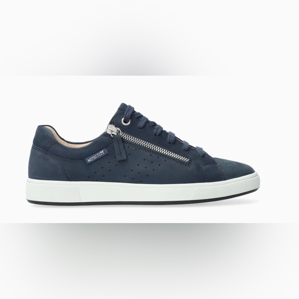 Mephisto Women's Nikita Jeans Blue Sneakers Size 10 US Lace Up Zip Sporty NEW - Picture 2 of 13